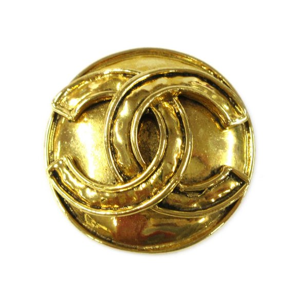 Authentic CHANEL CC Medallion Motif Brooch Pin Corsage Gold-Tone 94P Vintage - Picture 1 of 4